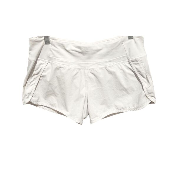 LULULEMON ATHLETICA Run Times Short '2-Way Stretch 4" In White Size 8 - Picture 3 of 4